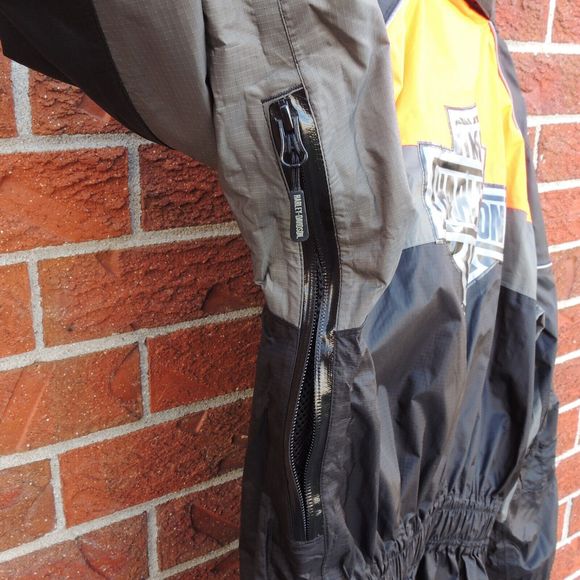 Harley Davidson High Tail Colorblock Hi-Vis Rain Jacket Men's Medium 98337-15VM - Picture 7 of 12